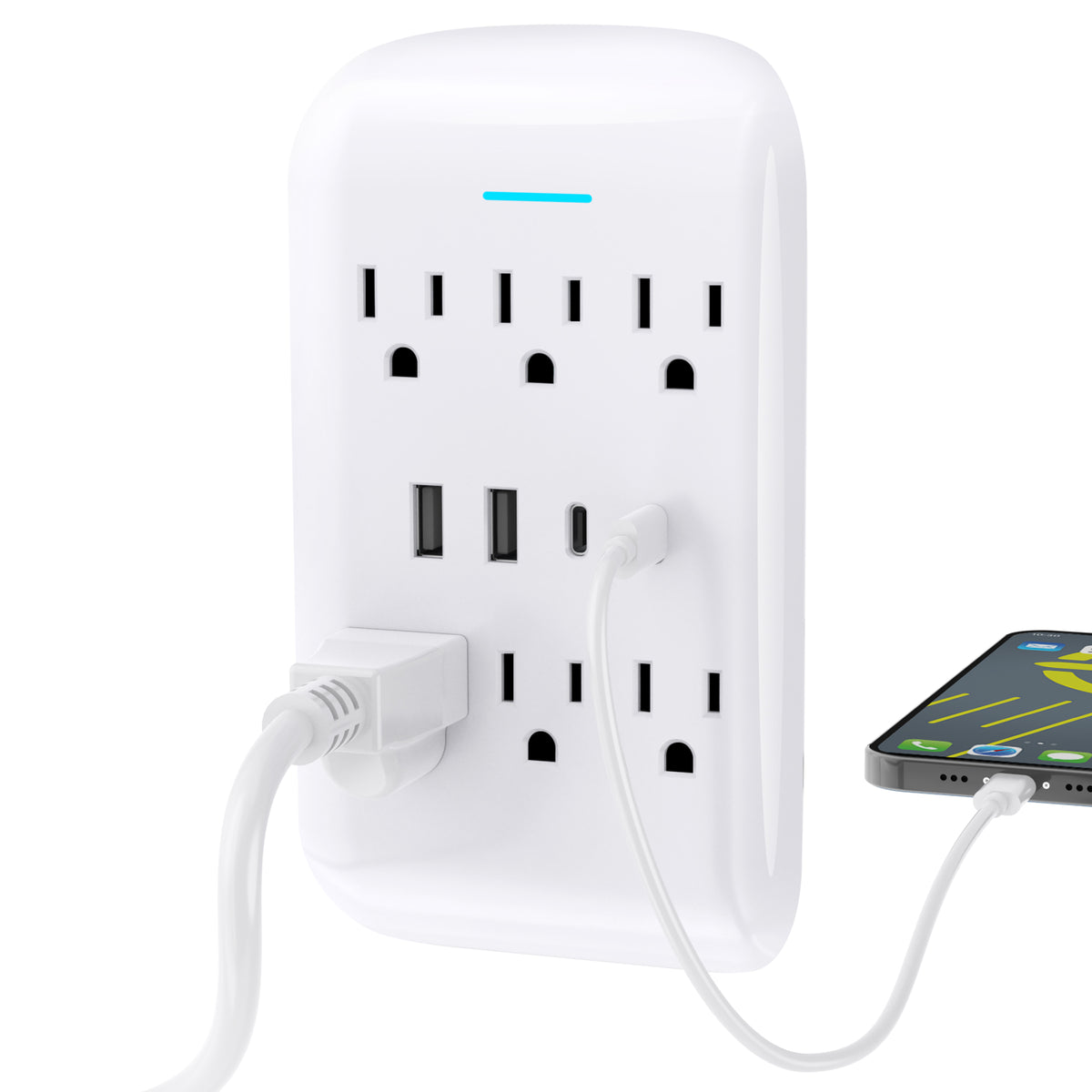 Outlet Extender 10-Port Wall Charger and Surge Protector
