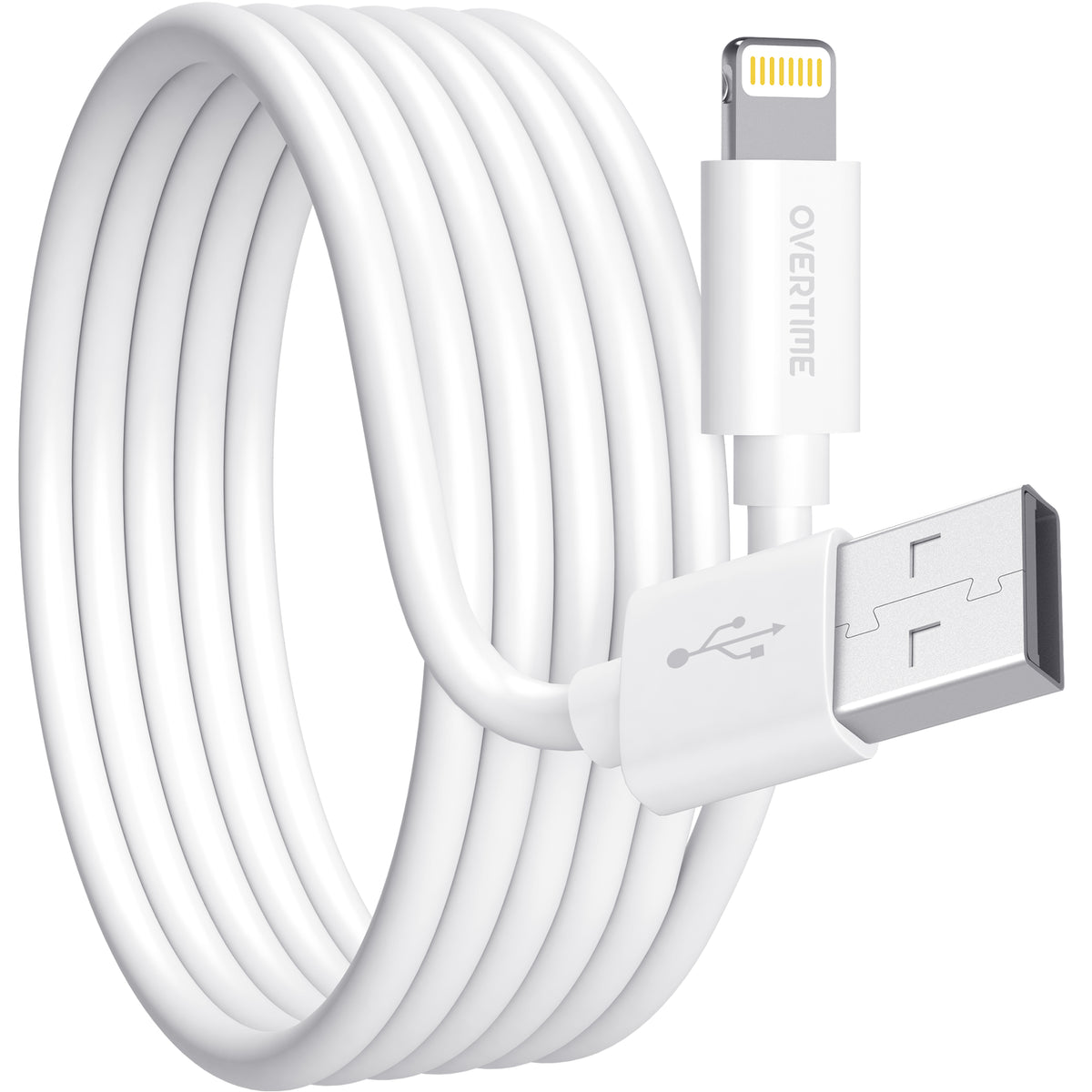 Overtime 10Ft USB to Lightning Cable - White