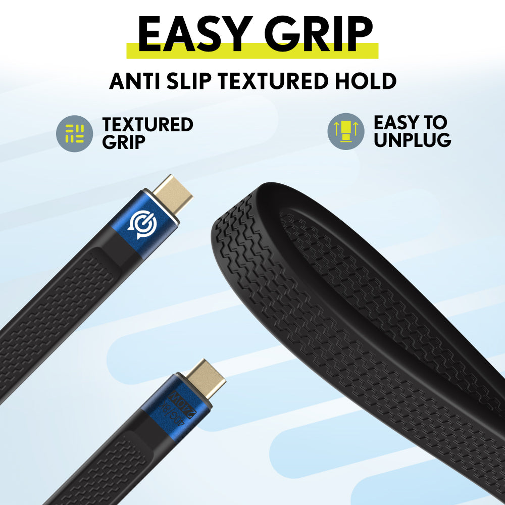 Overtime C15 USB-C to USB-C 240W Fast Charging & Data Cable - 6-Inch Includes Keychain and Cap, Black