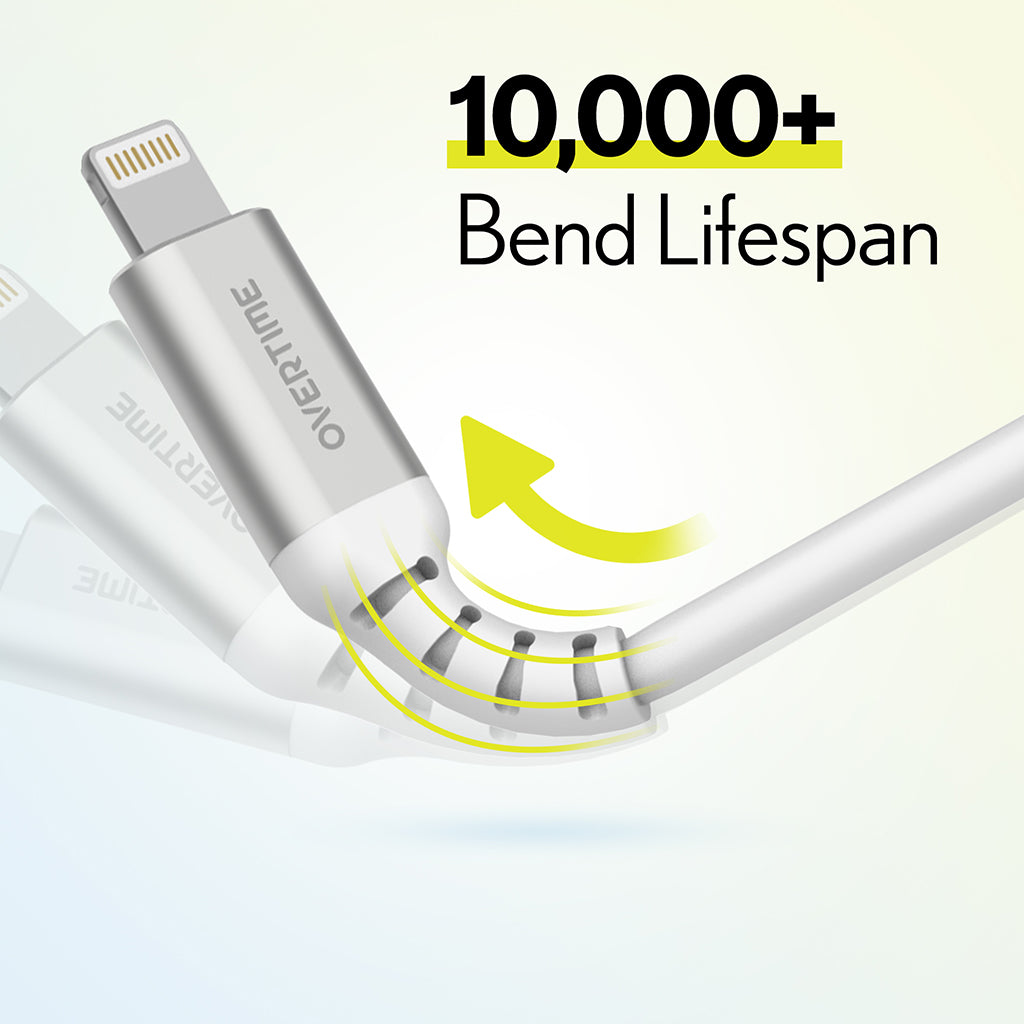 Overtime 3-Pack USB-C to Lightning Cables Bundle, White