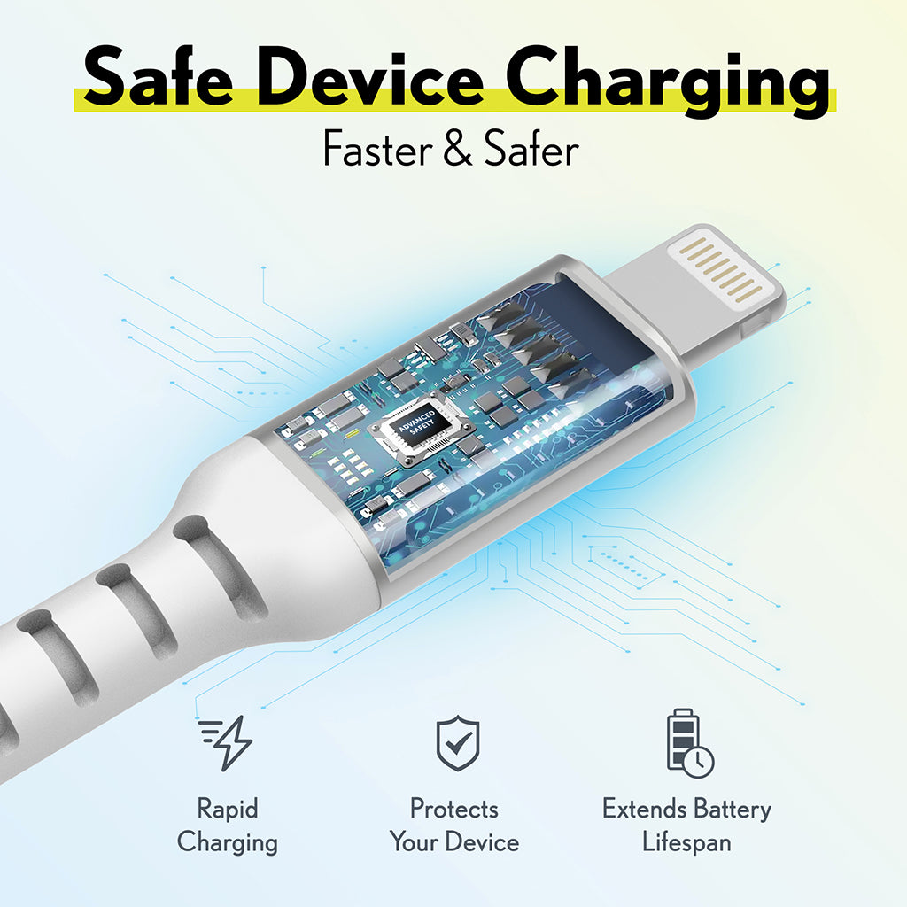 Overtime 3-Pack USB-C to Lightning Cables Bundle, White