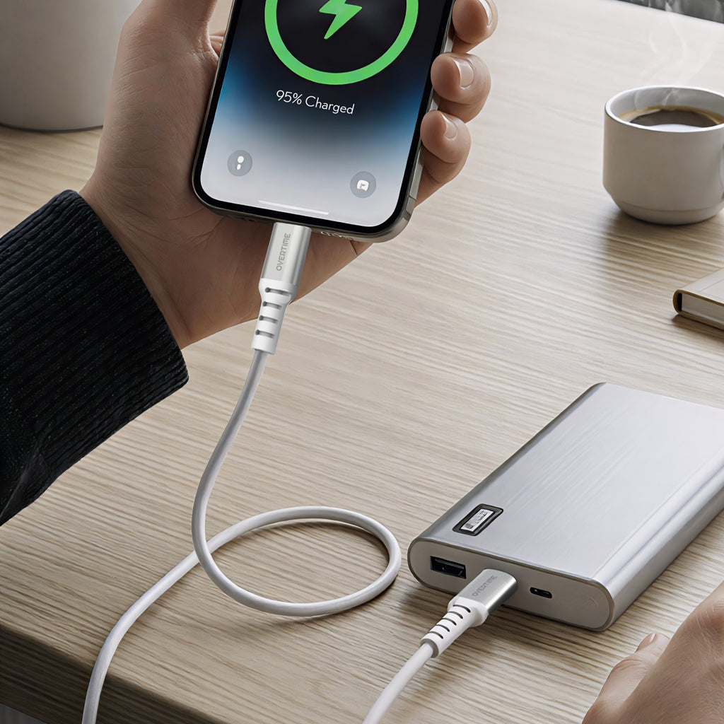 Overtime 3-Pack USB-C to Lightning Cables Bundle, White