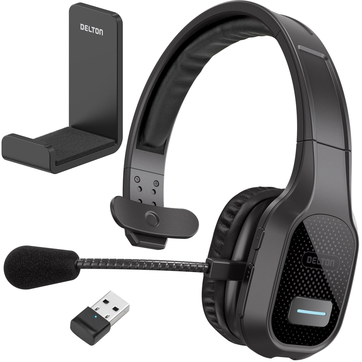 Delton 20X Professional Wireless Computer Headset with Mic + USB Dongle + Hook