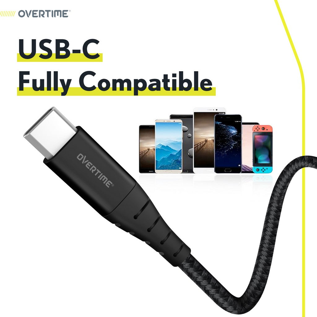 Overtime USB-C Premium Nylon Cable (6Ft)