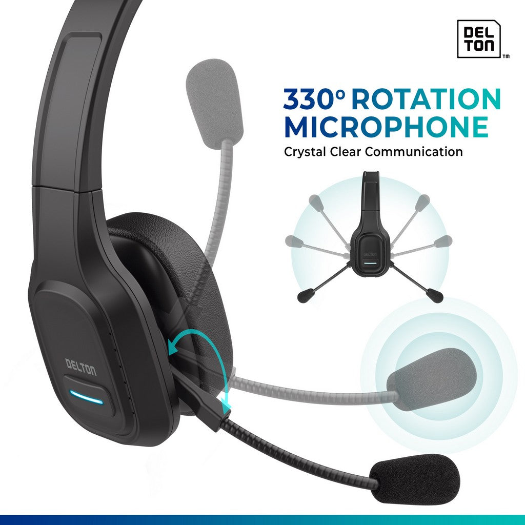 Delton 20X Professional Wireless Computer Headset with Mic + USB Dongle + Hook