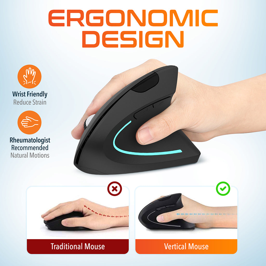 Mouse Ergonomic Wireless Battery