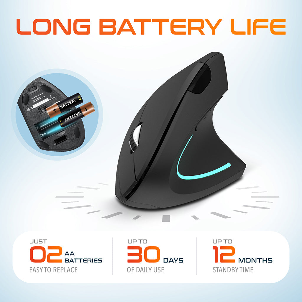 Mouse Ergonomic Wireless Battery